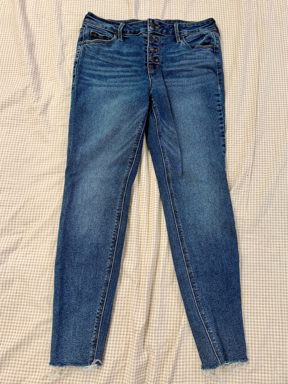 Old Navy Women's Dark Blue Skinny Button-Fly Jeans